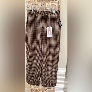 Celebrity Pink Brown & Black Plaid Flannel  Pants